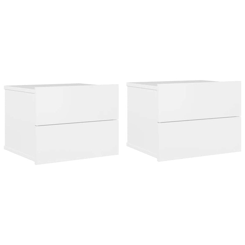 Bedside Cabinets 2 pcs High Gloss White 40x30x30 cm Engineered Wood