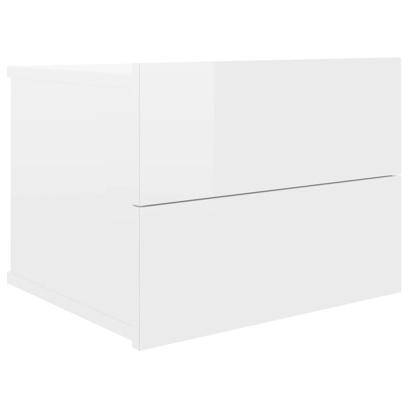 Bedside Cabinets 2 pcs High Gloss White 40x30x30 cm Engineered Wood