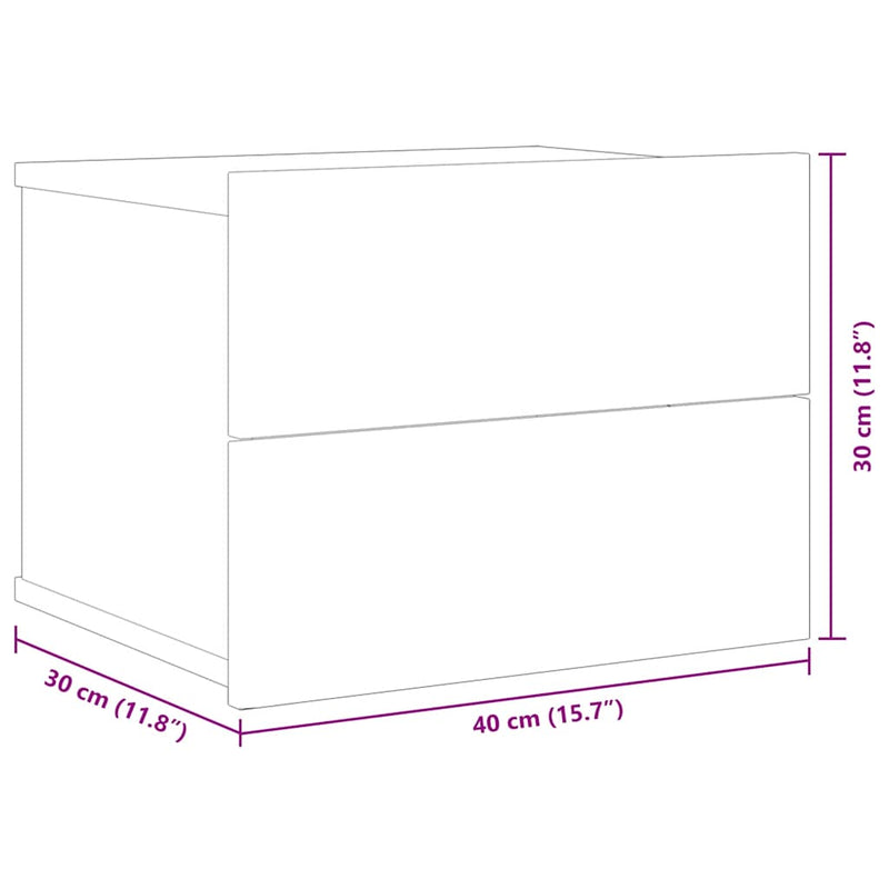Bedside Cabinets 2 pcs High Gloss White 40x30x30 cm Engineered Wood