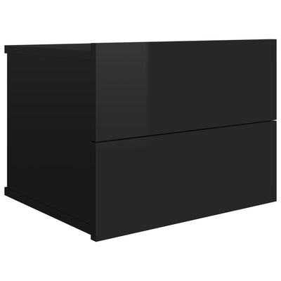 Bedside Cabinets 2 pcs High Gloss Black 40x30x30 cm Engineered Wood