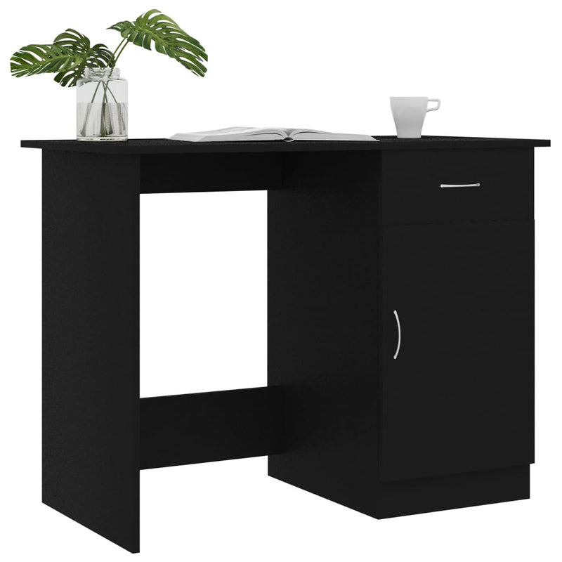 Desk Black 100x50x76 cm Engineered Wood