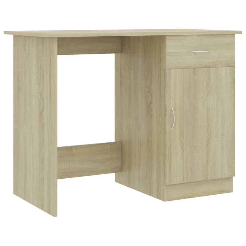 Desk Sonoma Oak 100x50x76 cm Engineered Wood