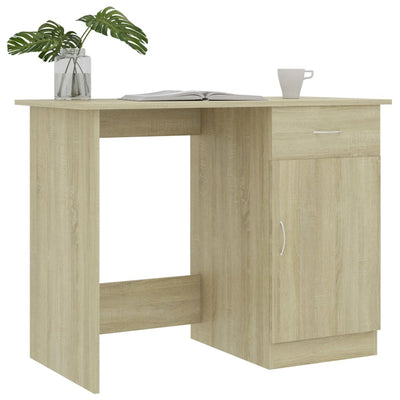 Desk Sonoma Oak 100x50x76 cm Engineered Wood