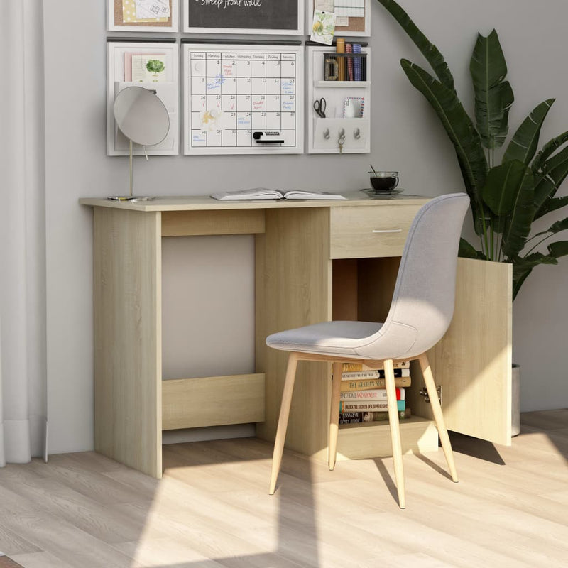 Desk Sonoma Oak 100x50x76 cm Engineered Wood