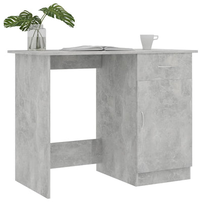 Desk Concrete Grey 100x50x76 cm Engineered Wood