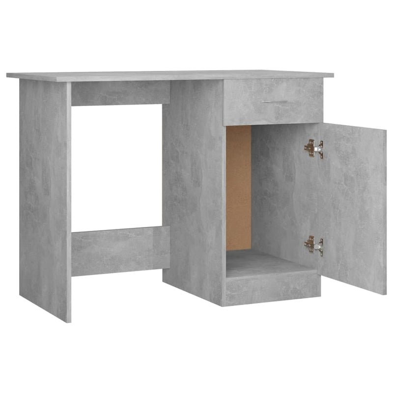 Desk Concrete Grey 100x50x76 cm Engineered Wood