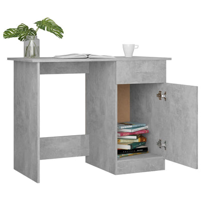 Desk Concrete Grey 100x50x76 cm Engineered Wood