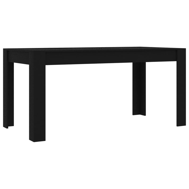 Dining Table Black 160x80x76 cm Engineered Wood