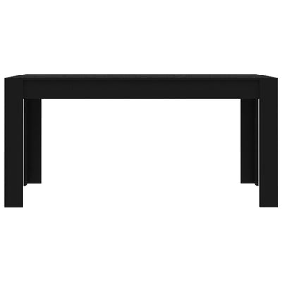 Dining Table Black 160x80x76 cm Engineered Wood