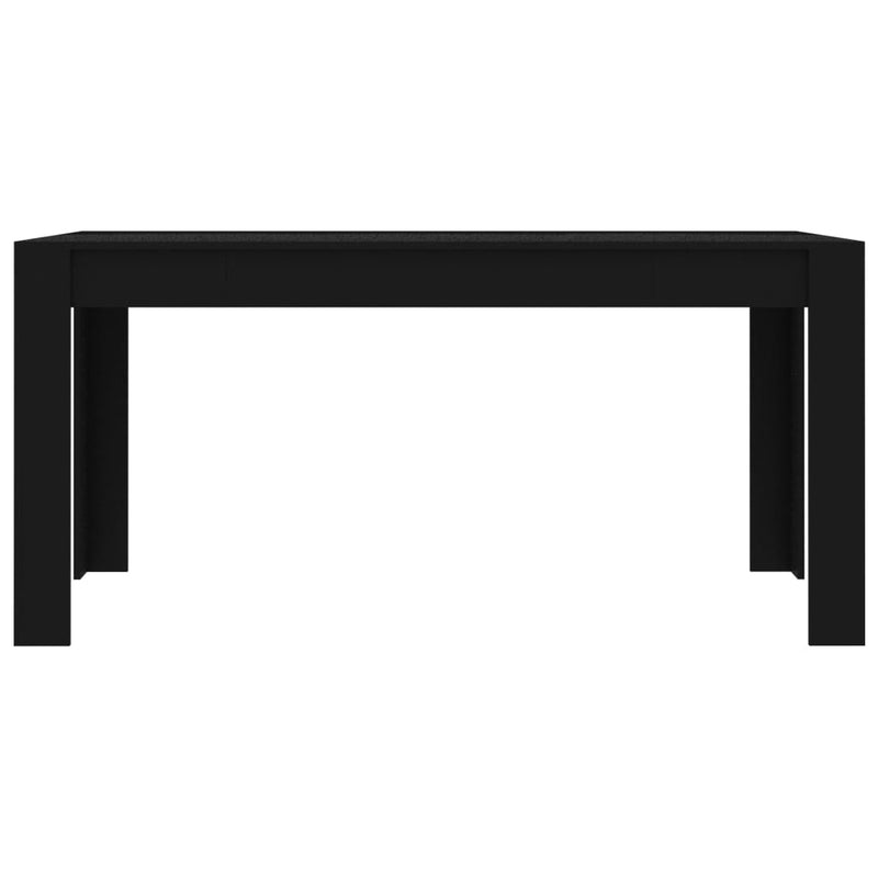 Dining Table Black 160x80x76 cm Engineered Wood