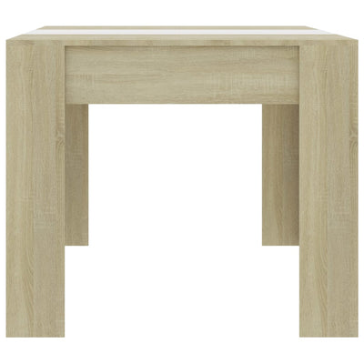 Dining Table White and Sonoma Oak 180x90x76 cm Engineered Wood