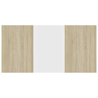 Dining Table White and Sonoma Oak 180x90x76 cm Engineered Wood