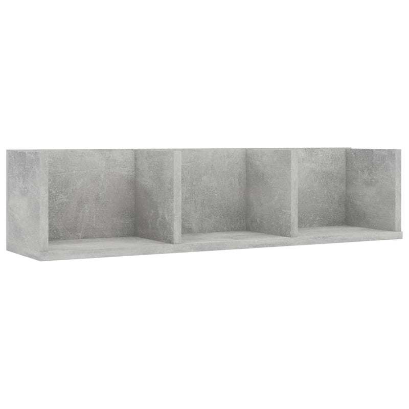 CD Wall Shelf Concrete Grey 75x18x18 cm Engineered Wood