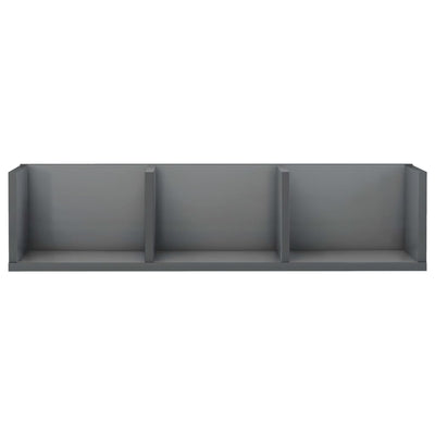 CD Wall Shelf High Gloss Grey 75x18x18 cm Engineered Wood