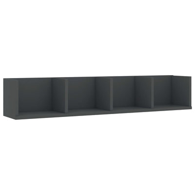 CD Wall Shelf Grey 100x18x18 cm Engineered Wood