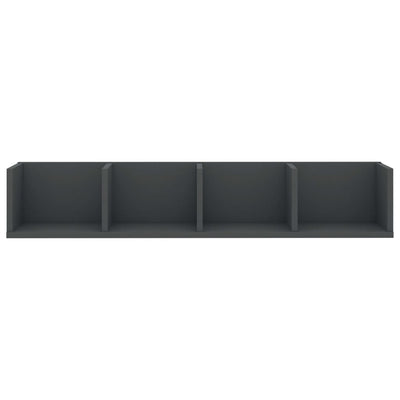 CD Wall Shelf Grey 100x18x18 cm Engineered Wood