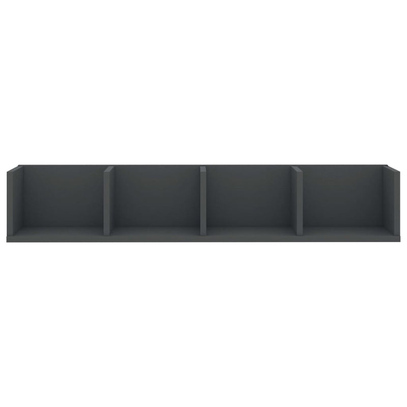 CD Wall Shelf Grey 100x18x18 cm Engineered Wood