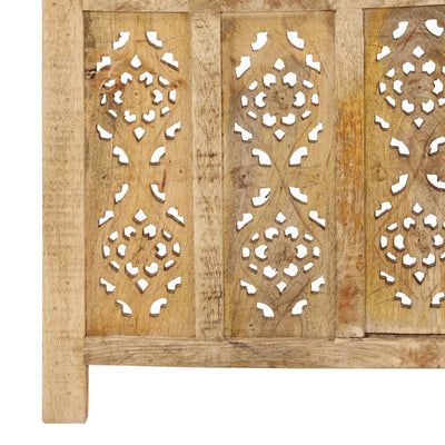 Hand Carved 3-Panel Room Divider 120x165 cm Solid Mango Wood