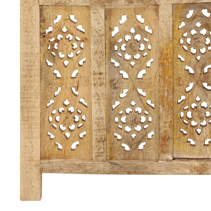 Hand Carved 3-Panel Room Divider 120x165 cm Solid Mango Wood