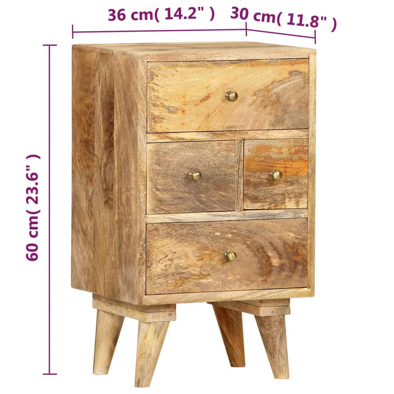 Bedside Cabinet 36x30x60 cm Solid Mango Wood