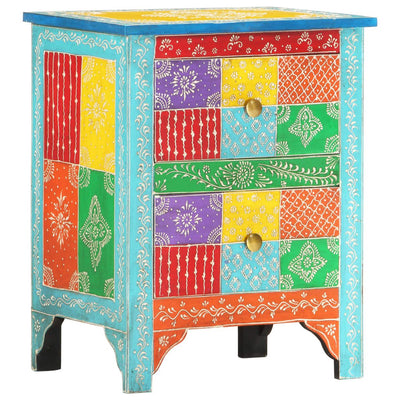 Hand Painted Bedside Cabinet 40x30x50 cm Solid Mango Wood