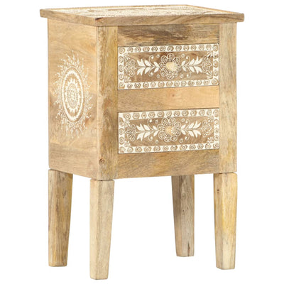 Hand Painted Bedside Cabinet 40x30x60 cm Solid Mango Wood