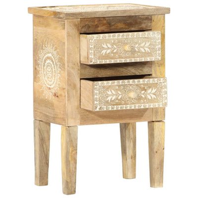 Hand Painted Bedside Cabinet 40x30x60 cm Solid Mango Wood