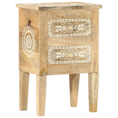 Hand Painted Bedside Cabinet 40x30x60 cm Solid Mango Wood