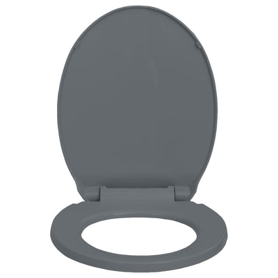 Soft-Close Toilet Seat Quick Release Grey Oval