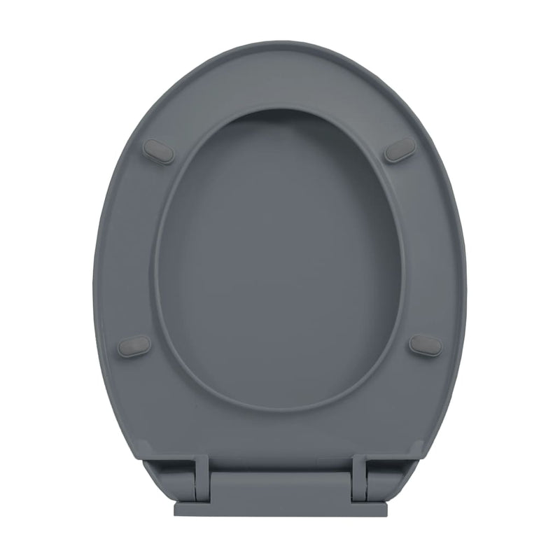 Soft-Close Toilet Seat Quick Release Grey Oval