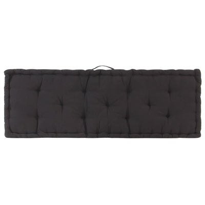 Pallet Floor Cushion Cotton 120x40x7 cm Black