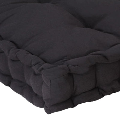 Pallet Floor Cushion Cotton 120x40x7 cm Black