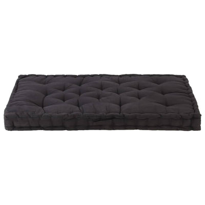 Pallet Floor Cushion Cotton 120x80x10 cm Black