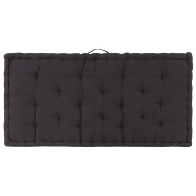 Pallet Floor Cushion Cotton 120x80x10 cm Black