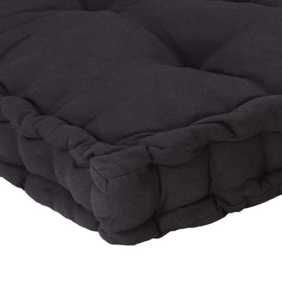 Pallet Floor Cushion Cotton 120x80x10 cm Black