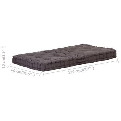 Pallet Floor Cushion Cotton 120x80x10 cm Anthracite