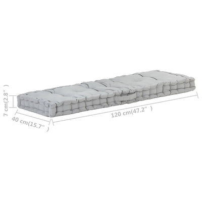 Pallet Floor Cushion Cotton 120x40x7 cm Grey