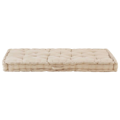 Pallet Floor Cushion Cotton 120x80x10 cm Beige