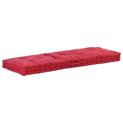 Pallet Floor Cushion Cotton 120x40x7 cm Burgundy