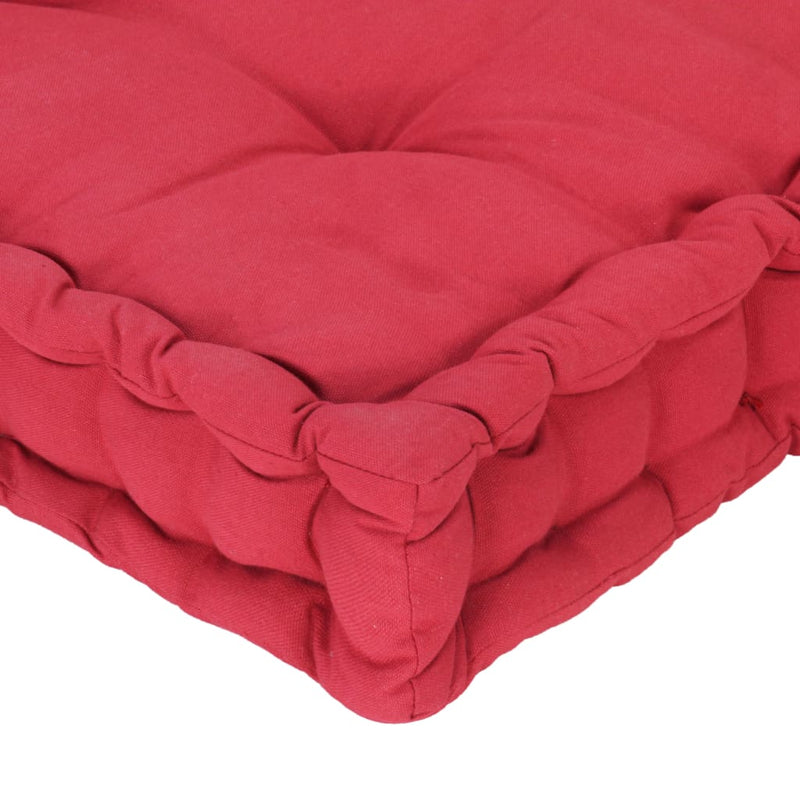 Pallet Floor Cushion Cotton 120x40x7 cm Burgundy