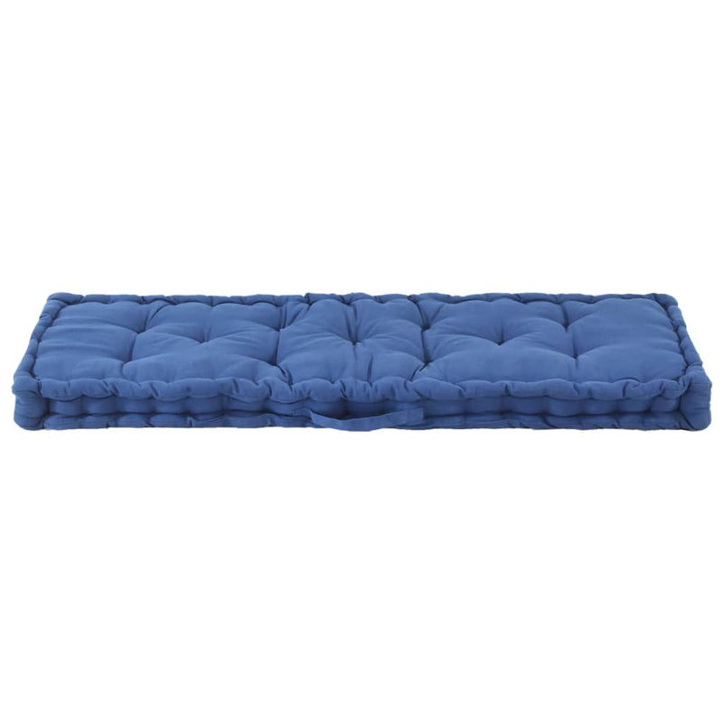 Pallet Floor Cushion Cotton 120x40x7 cm Light Blue