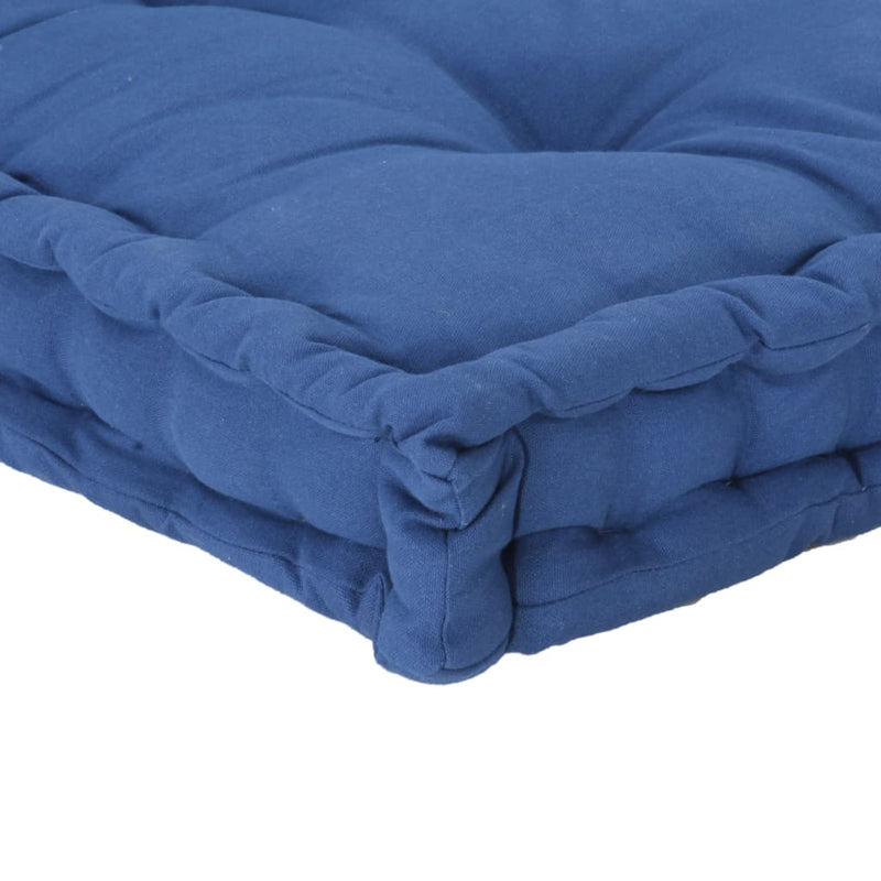 Pallet Floor Cushion Cotton 120x80x10 cm Light Blue