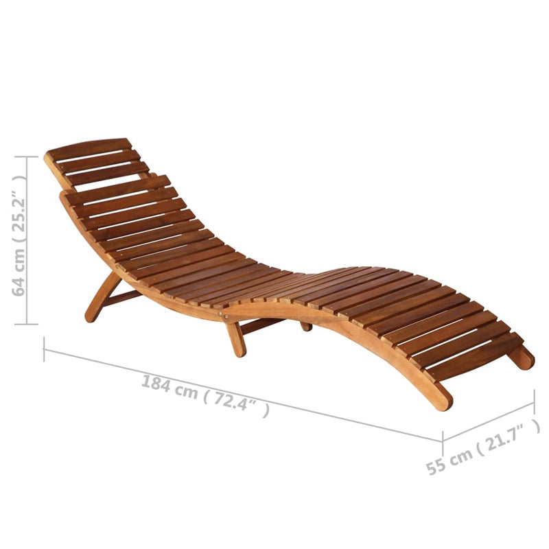 3 Piece Sunlounger with Tea Table Solid Wood Acacia