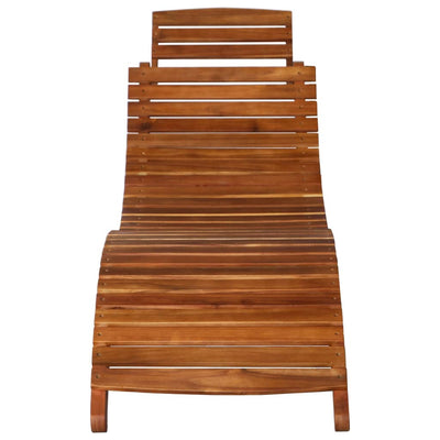 3 Piece Sunlounger with Tea Table Solid Wood Acacia