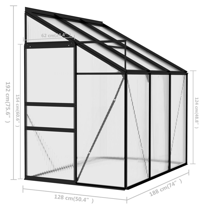 Greenhouse Anthracite Aluminium 3.8 m³