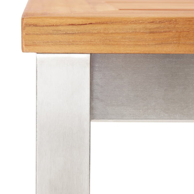 Bar Stools 4 pcs Solid Acacia Wood and Stainless Steel