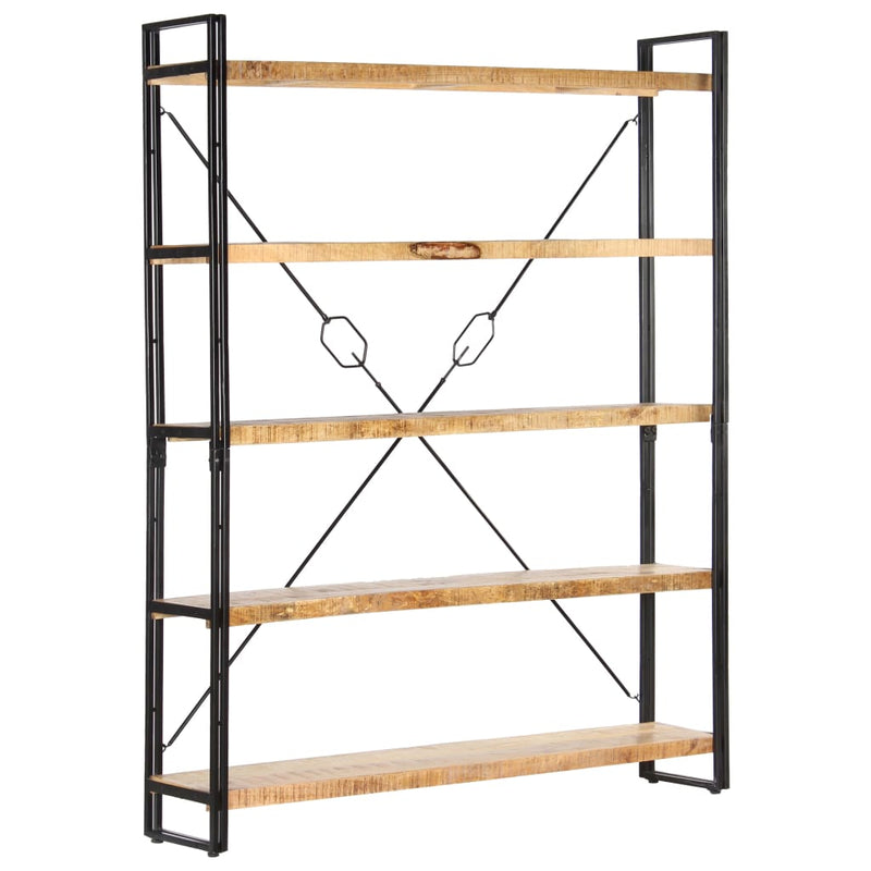 5-Tier Bookcase 140x30x180 cm Solid Mango Wood