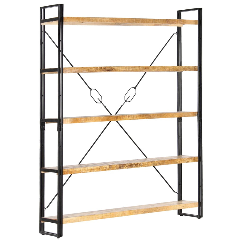 5-Tier Bookcase 140x30x180 cm Solid Mango Wood