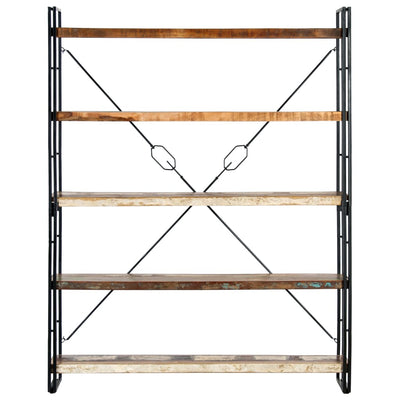 5-Tier Bookcase 140x30x180 cm Solid Reclaimed Wood