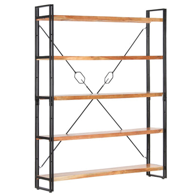 5-Tier Bookcase 140x30x180 cm Solid Acacia Wood